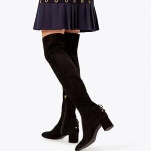 Tory Burch Laila Black Over the Knee Suede Boots Size 7